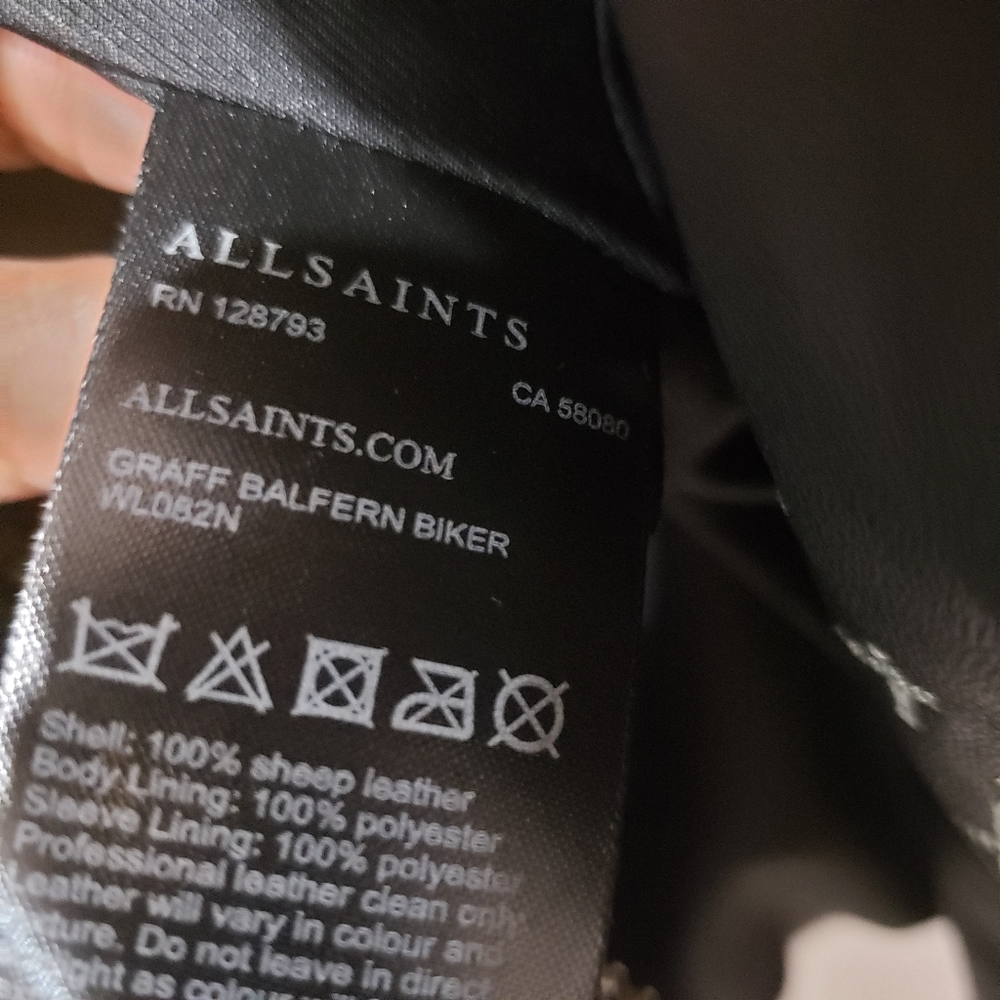 AllSaints Graff Balfern Leather jacket limited edition size 4 - Picture 9 of 9